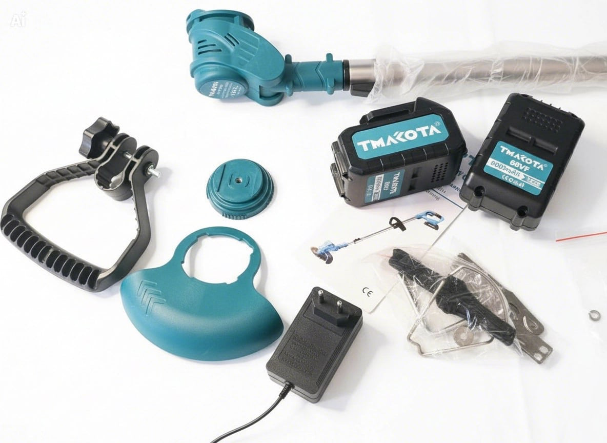 Decespugliatore a Batteria Tmakota TM-BC150B | Potenza 800W con Doppia Batteria 68VF e Kit Lame