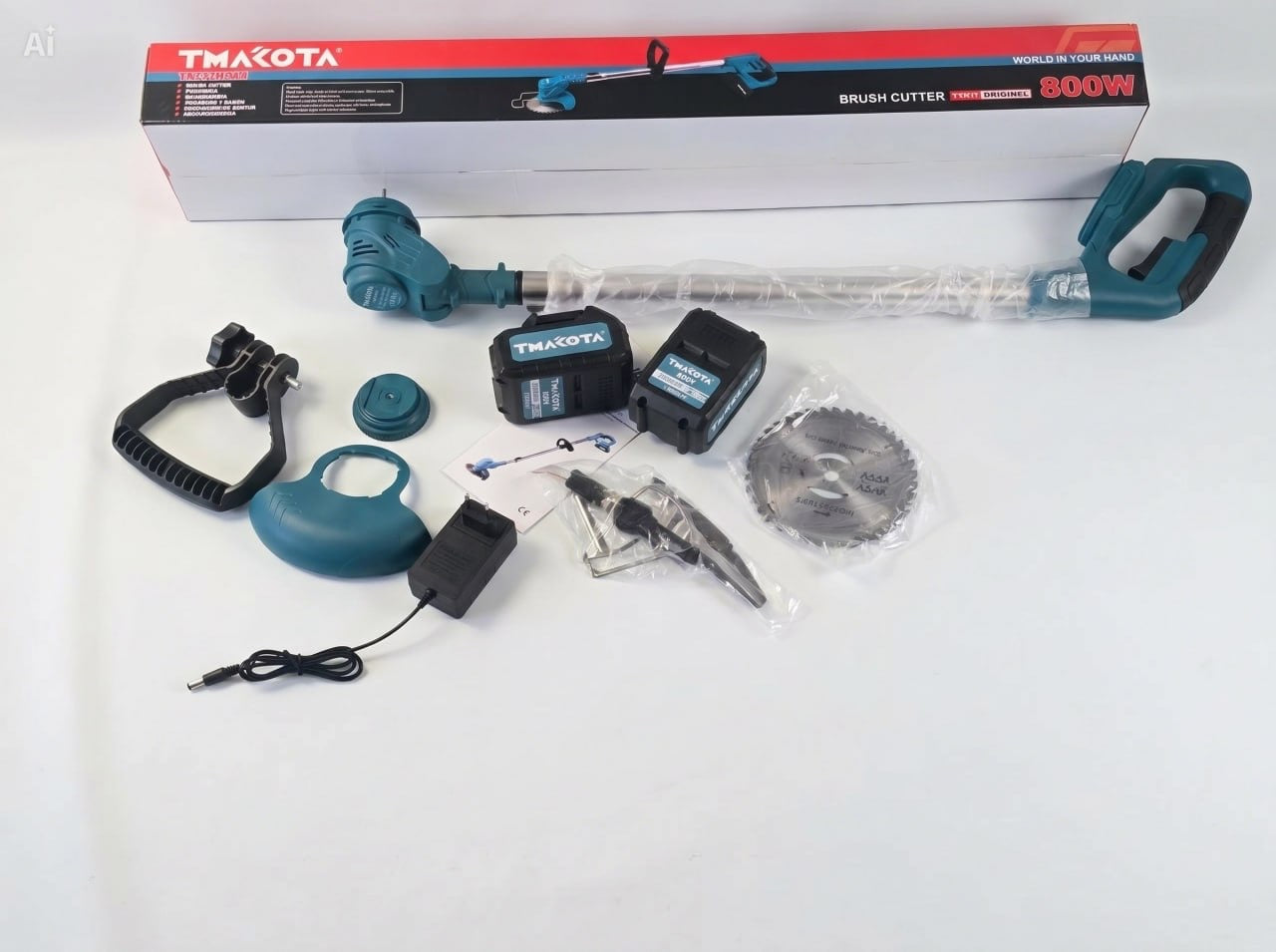 Decespugliatore a Batteria Tmakota TM-BC150B | Potenza 800W con Doppia Batteria 68VF e Kit Lame