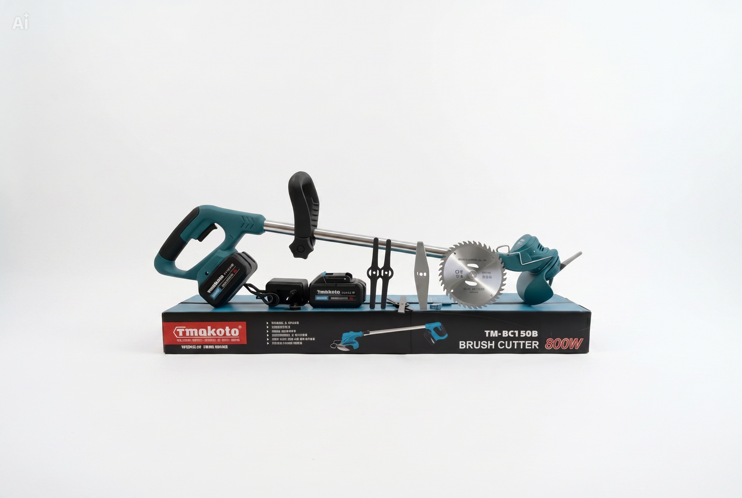 Decespugliatore a Batteria Tmakota TM-BC150B | Potenza 800W con Doppia Batteria 68VF e Kit Lame